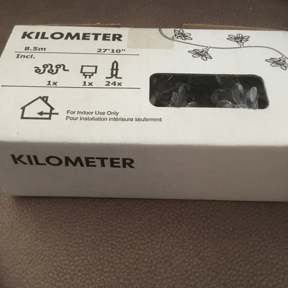 VTG IKEA KILOMETER String Lights 24 Flower Bulbs Indoor 8.6m 27’10” NEW NOS